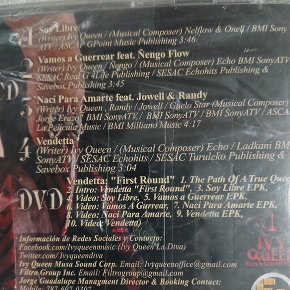 Ivy Queen Vendetta 'First Round' (CD/DVD Combo) NEW SEALED - Picture 4 of 5